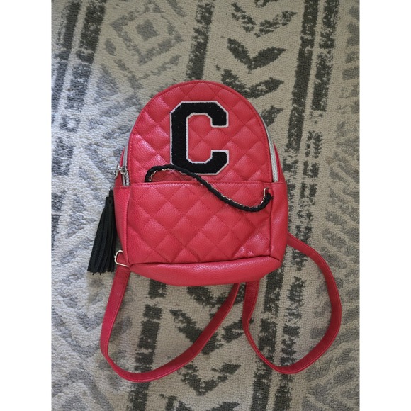 Justice Other - Justice Initial C Quilted Mini Backpack Ladybug Red Chain detail Quilted‎